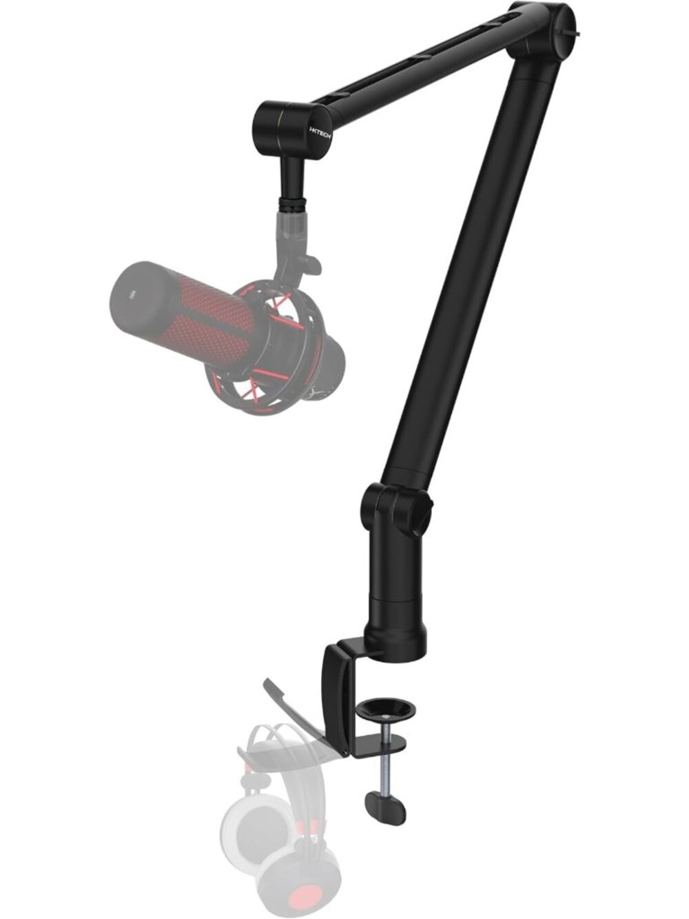 Adjustable Microphone Boom Arm with Desk Mount, 360° Rotatable & Foldable for
